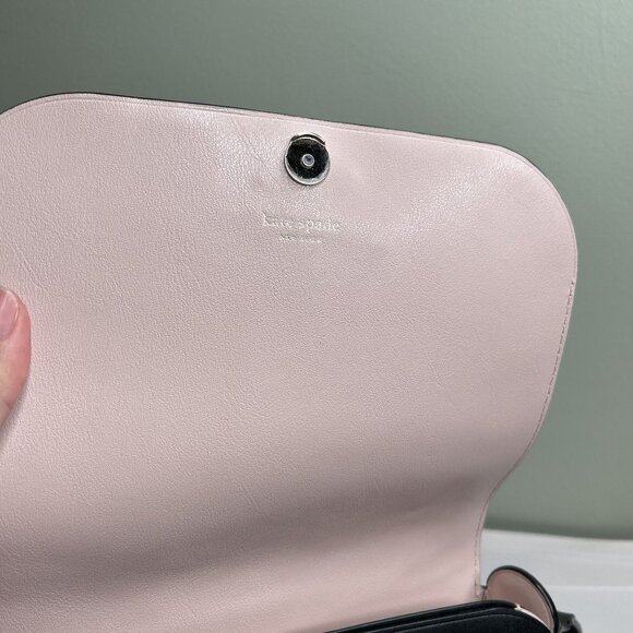 Kate Spade Nadine Medium Flap Black Smooth Leather Crossbody Bag - Picture 5 of 13